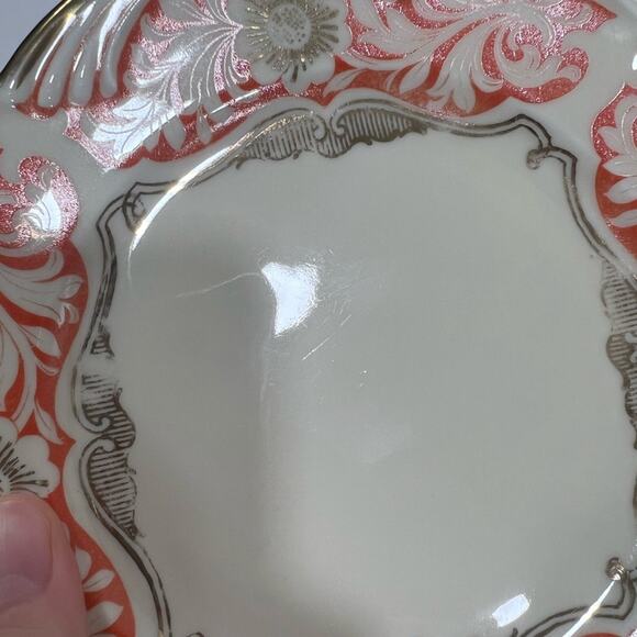 Schwarzenhammer bavaria 3 pc german trio teacup saucer dessert plate orange mcm - Picture 9 of 12